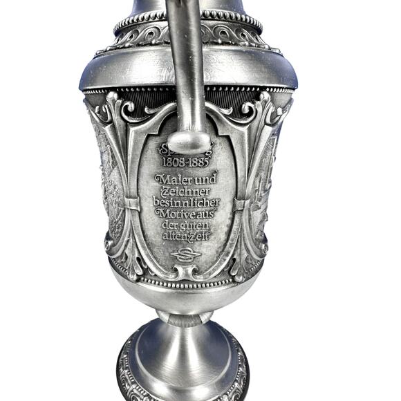 WMF Zinn Pewter Ewer Pitcher Carl Spitzweg Artist Germany 11.5" Very Rare-Mint! - Picture 8 of 11